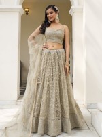 Ivory Butterfly Net Lehenga Choli